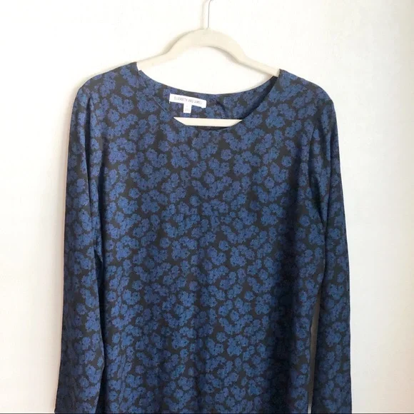 ELIZABETH and James Blue & Black Floral Button Back Maxi Dress L Modest Prairie - Picture 4 of 10